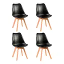Комплект кухонных стульев 4 шт Dobrin Jerry soft lmzl-pp635 49x49x54 см пластик цвет черный