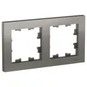 Рамка для розеток и выключателей Systeme electric AtlasDesign ATN000902 2 поста цвет сталь 1 шт