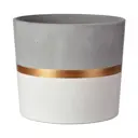 Кашпо Композит Кедр КС-Б2-225-03 d 14.3 см 13.1 см 1.4 л бетон серый/серебристый