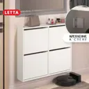 Обувница Letta Сити 96.2x80.2x17 см 4 секции ЛДСП цвет белый