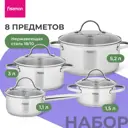 Набор посуды 8 предметов Fissman Falcon нержавеющая сталь цвет серебристый