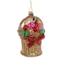 Елочная игрушка Корзинка 719604 10.5 см х 6.5 см жёлтый/золотой