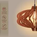 Люстра подвесная деревянная Brillight Love-4.1 1 лампа 15 м² цвет коричневый