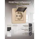 Розетка встраиваемая Arte milano SET16-1-41-1.shampan с заземлением и крышкой цвет шампань