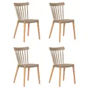 Комплект кухонных стульев 4 шт Dobrin Theo lmzl-pp687 46x46x50 см пластик цвет бежевый
