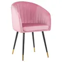 Кухонный стул Dobrin Mary LM 51x51x51 см велюр цвет розовый ножки черные