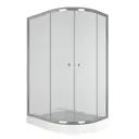 Душевой уголок Bauedge Dream Hit TY0032L с поддоном 120x85x195, прозрачное закаленное стекло, хромированный профиль, левая