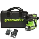 Перфоратор аккумуляторный бесщеточный Greenworks GD24SDS2K4, 24 В Li-Ion 1x4 Ач, 2 Дж