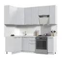 Кухонный гарнитур угловой Стендмебель Бетоны 170x237x130 см ЛДСП цвет бетон снежный