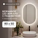 Зеркало для ванной Genglass GGL-01-S-4000-2 с подсветкой 50x80см