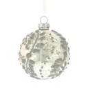 Елочный шар 745218 Омела 8 см стекло серый/серебристый