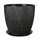 Горшок цветочный Гамбург Композит d 36.4 см 33 см 22 л бетон черный