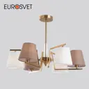 Люстра на штанге Eurosvet 60149/6 A064975 6 ламп 11 м² цвет бежевый/латунь/коричневый