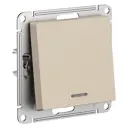 Выключатель встраиваемый Systeme electric AtlasDesign ATN001213 1 клавиша с подсветкой цвет бежевый 1 шт