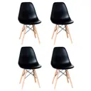 Комплект кухонных стульев 4 шт Dobrin Dsw lmzl-pp638 46x46x53 см пластик цвет черный