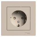 Розетка встраиваемая Systeme electric AtlasDesign ATN001244 с заземлением и шторками цвет песочный