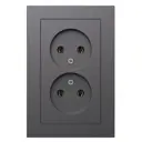 Розетка двойная встраиваемая Systeme electric AtlasDesign ATN001420 цвет базальт