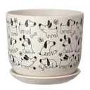 Горшок цветочный Собаки Композит d 15.4 см 12.9 см 1.6 л глина белый