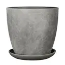 Горшок цветочный Замша Композит d 14.6 см 13 см 1.31 л бетон серый/серебристый