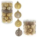 Набор елочных шаров 722931 Карнавал красок 6 см ПВХ жёлтый/золотой 30 шт