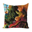 Декоративная подушка Zaberite Новогодняя елка Семья зайчиков 3870 40x40 см