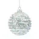 Елочный шар 743636 Планета птиц 8 см стекло серый/серебристый