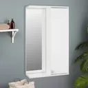 Шкаф-зеркало для ванной комнаты 50x18x83 см, цвет белый