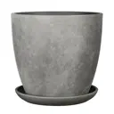 Горшок цветочный Замша Композит d 20.6 см 18.2 см 4 л бетон серый/серебристый
