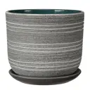 Горшок цветочный Композит Лофт КС-Бук2-25-71 d 15.4 см 12.9 см 1.6 л глина серый/серебристый