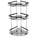 Полка для ванной Potato Style трехъярусная угловая, нержавеющая сталь, глянец