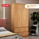 Шкаф распашной Letta 80.2x180x45.4 см ЛДСП цвет дуб вотан L3736