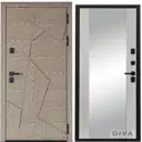Входная дверь Diva 97/1 205x96см правый цвет Д15 сандал белый/дуб натуральный с зеркалом