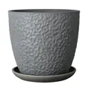 Горшок цветочный Манго Композит d 30 см 27.8 см 13 л бетон серый/серебристый