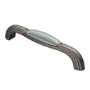 Мебельная ручка-скоба Kerron с фарфором 128 мм серый SF14-12-128 GR