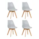 Комплект кухонных стульев 4 шт Dobrin Jerry soft lmzl-pp635 49x49x54 см пластик цвет светло-серый