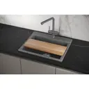 Накладная мойка Granula ES-5804 50x58x20 см кварц цвет черно-серый