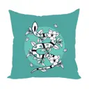 Подушка декоративная Zaberite Белая змея на бирюзовом 3840, 40x40 см