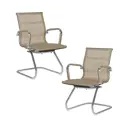 Комплект офисных кресел 2 шт Dobrin Cody Mesh 53.5x88x60 см ткань цвет бежевый