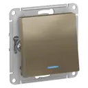 Переключатель встраиваемый Systeme electric AtlasDesign ATN000563 1 клавиша с подсветкой цвет шампань