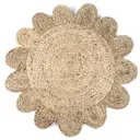 Коврик декоративный Экоковрик IC-18396 джут круглый с цветочным орнаментом 60х60 см