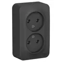 Розетка двойная накладная Schneider electric Blanca BLNRA000216 цвет антрацит