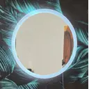 Зеркало для ванной ALFA MIRRORS 50x50 см 6000К подогрев LED подсветкой, настенное включение на взмах