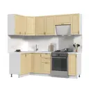 Кухонный гарнитур Стендмебель Модена угловой без столешницы 170x217x120 см ЛДСП цвет белый/дуб ваниль