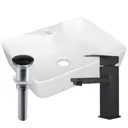 Раковина накладная Bauedge BAU BH1243 48 см со смесителем и выпуском цвет белый/черный матовый/черный