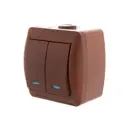 Выключатель накладной Lezard NATA 710-0600-112 1 клавиша, цвет вишня