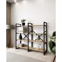 Стеллаж с полками Лофт A1 home 4 полки 134x117x34 см металл цвет дуб сонома