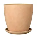 Горшок цветочный Замша Композит d 17.5 см 15 см 2.15 л бетон бежевый