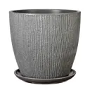 Горшок цветочный Гамбург Композит d 36.4 см 33 см 22 л бетон серый/серебристый