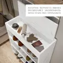 Обувница Letta 60x75x26 см 3 полки ЛДСП цвет беленый дуб/белый