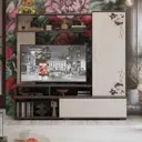 Модульная стенка Трия Сиена 150x146x36 см ЛДСП цвет дуб/венге
